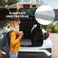 Outsunny Picknick-Set Klapptisch mit Stühlen Campingtisch mit Stühlen, klappbar, 180 cm x 60 cm x 70 cm, Silber(m-5)