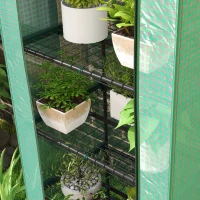 Outsunny Mini-szklarnia na kwiaty lub warzywa, stal, tworzywo sztuczne, 69 dł. x 49 szer. x 193 wys. cm, Zielona(m-9)
