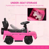 HOMCOM 3 in 1 Kids Children Ride on Push Car Toddler Sliding Car G350 Licensed Walker Foot to Floor Slider Push-Along with Horn Steering Wheel NO POWER Manual, Pink(m-6)