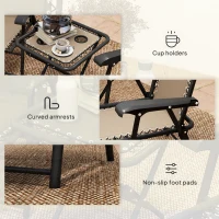 Outsunny Three-Piece Garden Table and Chair Set - Khaki(m-7)