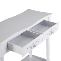 HOMCOM Konsole Konsolentisch Flurtisch Ablagetisch Beistelltisch Pappelholz Weiß(m-8)