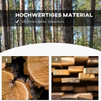 Outsunny Gartenbank Holz Wetterfest Sitzbank Gartenmöbel Rustikale Bank Natur 98 x 50 x 39,5 cm(m-5)