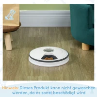 PawHut Futterautomat Katze Nassfutter Katzenfutter mit LED-Display, Programmierbarem Timer, 6 Futter-Fächer für je 70 g Trockenfutter 4 Mahlzeiten Automatischer Futterspender für Hunde Katzen(m-8)