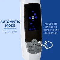 HOMCOM 16'' Pedestal Stand Fan, 3 Speed 3 Mode, 85° Oscillation, LED Panel, 3M Remote Controller, Height Adjustable for Living Room, Bedroom, Garage, Office, Black and White(m-7)