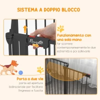 PawHut Cancellino per Cani Taglia Media Pieghevole e Modulabile in Metallo e Plastica, 123x102x90 cm, Nero(m-6)