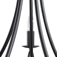 HOMCOM Lustre suspension style néo-rétro 5 chandeliers 40 W max. 230 V longueur câble réglable dim. Ø58 x 45H cm métal noir(m-6)