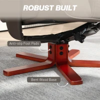 HOMCOM Faux Leather Manual Recliner and Footstool Set - Brown(m-7)