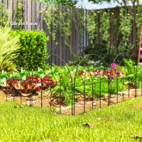 Outsunny Gartenzaun Zaun Stahl 300 cm x 70 cm hoch Dekorativer Gitterzaun Set Zaunelemente Schwarz(m-7)