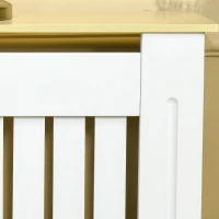 HOMCOM Mobile Copricalorifero in MDF e Legno Truciolare, Design a Doghe con Mensola Superiore, 78x19x83cm, Bianco(m-7)