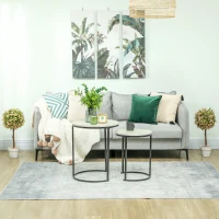 HOMCOM Set of 2 Decorative Artificial Plants, Murraya Flowers in Pot, Fake Plants for Home Indoor outdoor Decor, 60cm, Cream White(m-8)