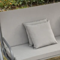 Outsunny Hollywoodschaukel Gartenschaukel Hängebank 3 sitzer Schaukel mit verstellbarem Dach Liegefunktion Polyester Braun 215 x 120 x 165 cm(m-9)