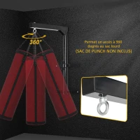 HOMCOM Support sac de boxe fixation sac de frappe hauteur réglable charge max. 100 Kg acier noir(m-6)