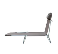 Outsunny Sonnenliege klappbar Gartenliege mit Kopfkissen Liegestuhl verstellbar mit 5-Fach Campingliege bis 120kg belastbar für Garten, Balkon und Pool geeignet, 4 Farben(Braun)(m-4)