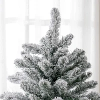 HOMCOM Árbol de Navidad Artificial Nevado 210 cm con 1021 Ramas y Soporte de Metal Árbol Navideño Nevado para Interior Verde(m-9)