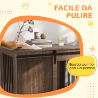 PawHut Casetta per Cani Grandi con Porta Scorrevole per Interno in Legno, 98x58x61cm, Marrone(m-8)