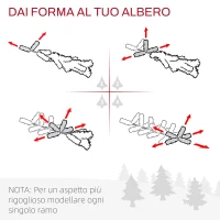 HOMCOM Albero di Natale Mini 55cm con 50 Rami Folti e Aghi Realistici in PVC, Base in Cemento e Iuta(m-5)