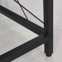 HOMCOM Eckschreibtisch Schreibtisch Industriedesign, 1 Bildschirmständer, 150 cm x 150 cm x 76 cm, Schwarz(m-9)