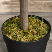 Outsunny Lauriers artificiels 0,90H m - Lot de 2 lauriers Boules artificiels - 564 Feuilles réalistes par Pied - Pot Inclus Noir Vert(m-8)