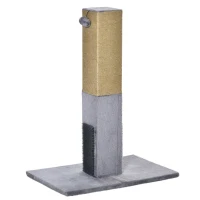 PawHut Kratzbaum für Katzen, Kratzsäule, 79 cm Katzenbaum mit Juteseil, inklusive Spielzeug, Plüsch, Grau(m-9)
