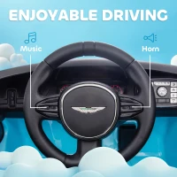 AIYAPLAY Aston Martin DBX Licensed Battery Powered Kids Electric Car, 12V Kids Ride on Car w/ Lights, Music Horn, Blue(m-7)