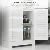HOMCOM Mueble Auxiliar de Baño con 6 Puertas Estantes Ajustables Antivuelco Armario de Baño Moderno 60x30x170,5 cm Blanco(m-6)