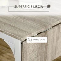 HOMCOM Set con Tavolo Pieghevole e 2 Sedie da Pranzo in Legno e Metallo, Colore Legno(m-7)