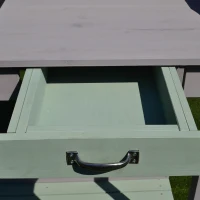 HOMCOM Mesa de Jardinería Cultivo Mesa Exterior para Macetas Mesa de Jardín de Germinación Superficie de Trabajo con Cajón Pizarra Estante 92x42,5x119,5cm Madera(m-4)