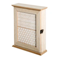 HOMCOM Armario para Llaves con 6 ganchos Estilo vintage Mueble de pared de madera para Llaves 20x6,5x26,5cm Madera(m-11)