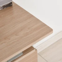 HOMCOM Table de Bureau Table d'Ordinateur Design Pliable avec roulettes Panneaux de Particules 105 x 50 x 74 cm Bois Naturel(m-4)