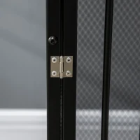 PawHut Jaula para Perros con Encimera Mesa Auxiliar con Perrera con Pestillo y Cojín Lavable 80x55x71 cm Roble y Negro(m-8)