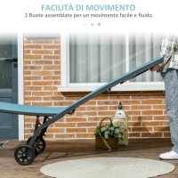 Outsunny Lettino Prendisole con Schienale Reclinabile, in Alluminio e Tessuto Traspirante, 66x165x102 cm, Blu e Nero(m-5)