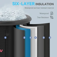 SPORTNOW 300L Outdoor Ice Bath Tub, with Lid, Cover, Carry Bag, Black(m-4)