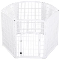 PawHut Recinto per Animali Domestici Animali Domestici PP Ф135 x 95A cm Bianco(m-7)