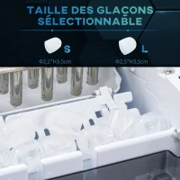 HOMCOM Machine à glaçons réservoir eau 1,7 L capacité réservoir glace 0,9 Kg pelle et panier inclus 9 glaçons/ 6-12minutes(m-6)