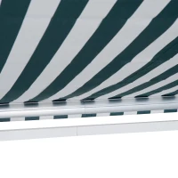 Outsunny Window Awning Canopy Garden Outdoor Shelter Patio Sun Shade Party Event UV Blocker Light Weight Aluminium Frame w/Hand Crank (3 x 2.5m, White/Green Stripe)(m-8)