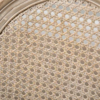 HOMCOM Küchenstühle im 2er-Set, weich gepolstert, Vintage-Design, Rattanoptik, Grau(m-8)