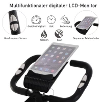 HOMCOM Heimtrainer X-Bike 2-in-1 Fahrradtrainer mit LCD-Display,Pulsmesser, klappbarer Hometrainer Trimmrad mit 8 stufig Magnetwiderstand, 1 Paar Spannseil, Stahl Schwarz 105x48x118 cm(m-7)