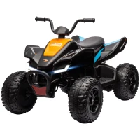 HOMCOM McLaren Licensed 12V Quad Bike, with Music, Headlights, MP3 Slot, Suspension Wheels, for Ages 3-8 Years - Black(m-11)