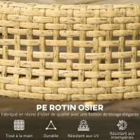 Outsunny Ensemble de 2 tables basses rondes pour intérieur ou extérieur - tables d'appoint en résine PE effet rotin style bohème(m-5)