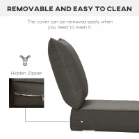 Outsunny Outdoor Seat and Back Cushion Set Patio Deep Seating Chair Replacement Cushion(m-6)