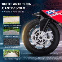 HOMCOM Moto per Bambini 18-60 Mesi Modello BMW HP4 con Fari, Musica e Pedali, in PP e Metallo, 82.5x42x54 cm, Rosso(m-7)