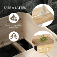 Outsunny Jardinière sur Pieds - Potager - Feutre de Drainage Inclus - métal époxy Noir Bois Sapin(m-6)