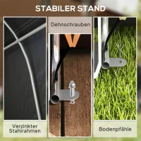 Outsunny Gartenschuppen mit Kunststoff-Plane, Werkzeugzelt, aufstellbare Garage, 300B x 600T x 230H cm, Dunkelgrau(m-6)