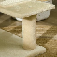 PawHut Kratzbaum 100 cm Katzenturm mit Sisalstämme, große Plattform, mehrstöckiger Katzenkratzbaum, Kletterbaum, für kleine & mittelgroße Katzen, Beige(m-8)