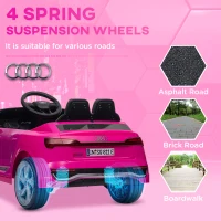 AIYAPLAY Audi Q8 e-tron Sportback Licensed 12V Ride on Car w/ Remote, 4 Spring Suspension Wheels, Headlights, Music, Horn - Pink(m-8)