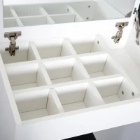 HOMCOM Schminktisch Kosmetiktisch Frisiertisch mit Hocker Klappspiegel Weiß 60 x 40 x 79cm(m-8)