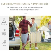 Outsunny Chaise longue pliante avec appui-tête à trou pour la lecture et dossier Inclinable en tissu Oxford beige(m-7)