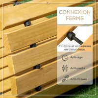 Outsunny Allée chemin de jardin en lattes de bois enroulable - bois massif de pin 185 x 60 cm(m-6)