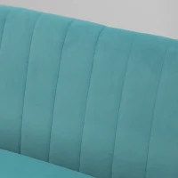 HOMCOM Sofa Retrodesign 2-Sitzer-Sofa, Holzbeine, 117 cm x 56,5 cm x 77 cm, Grün(m-8)