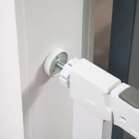 PawHut Adjustable Pet Safety Gate Dog Barrier Home Fence Room Divider Stair Guard Mounting White (76 H x 75-82W cm)(m-8)